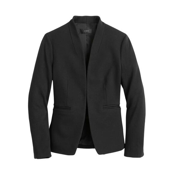 J.Crew 365 Going-Out Open Front Blazer In Stretch Twill Slim Fit Black Size 4 - Picture 8 of 8